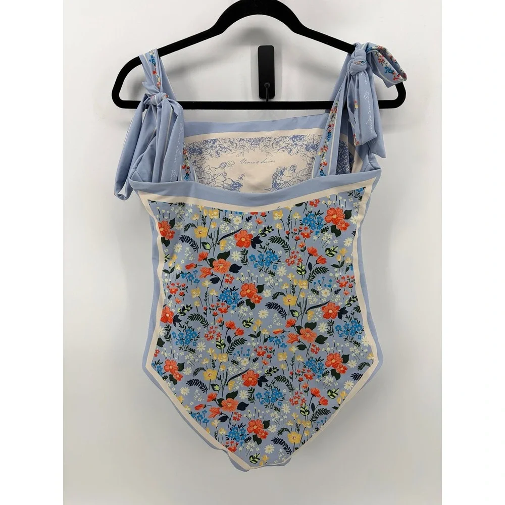 Visual Swim, One PC Swimsuit, Colorful Floral, Reversible, Women Size XL